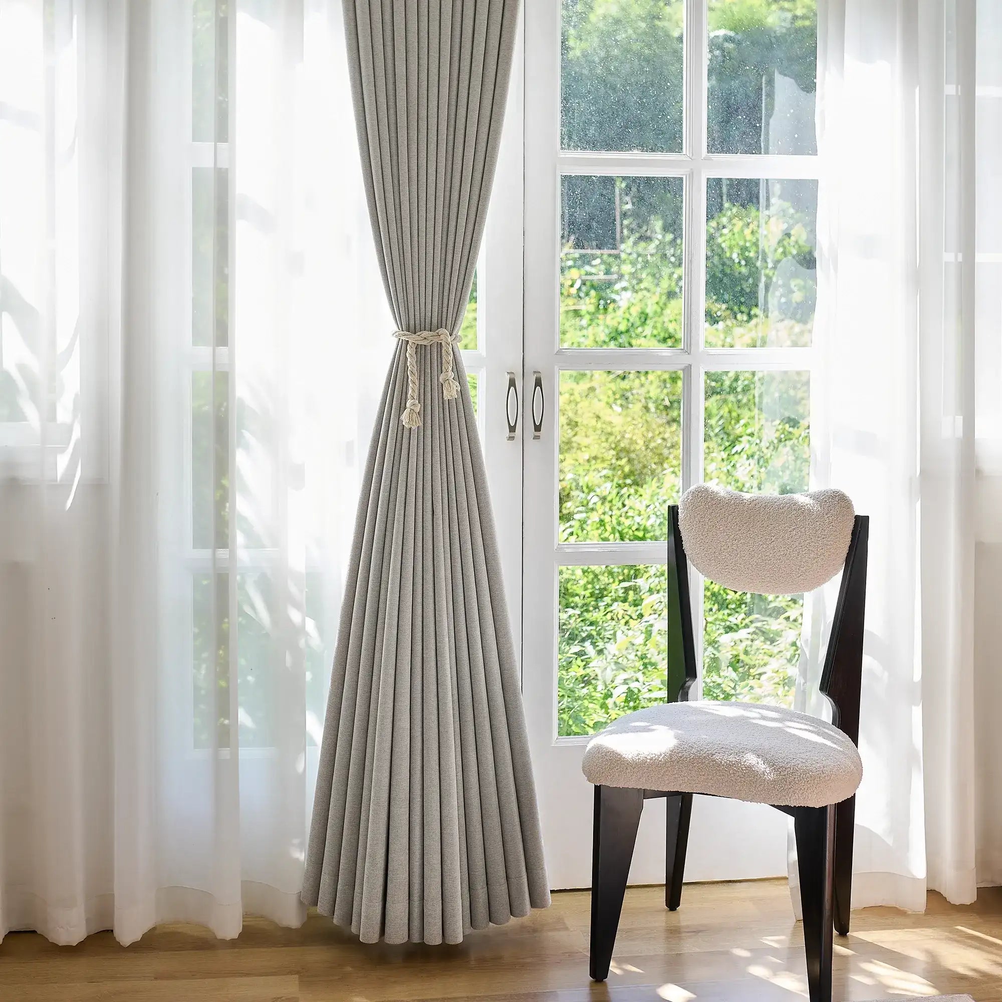 Arlise Gray 100% Blackout Chenille Drapes