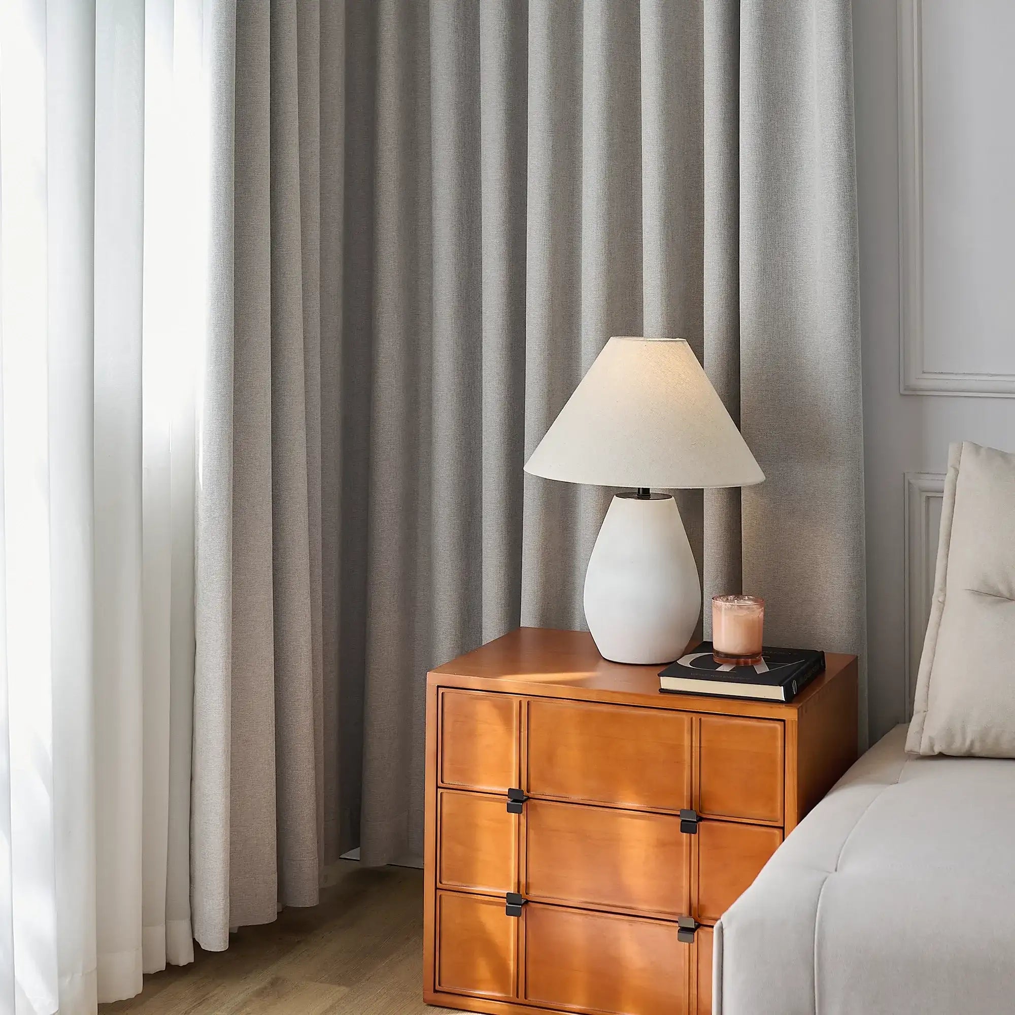 Arlise Gray 100% Blackout Chenille Drapes