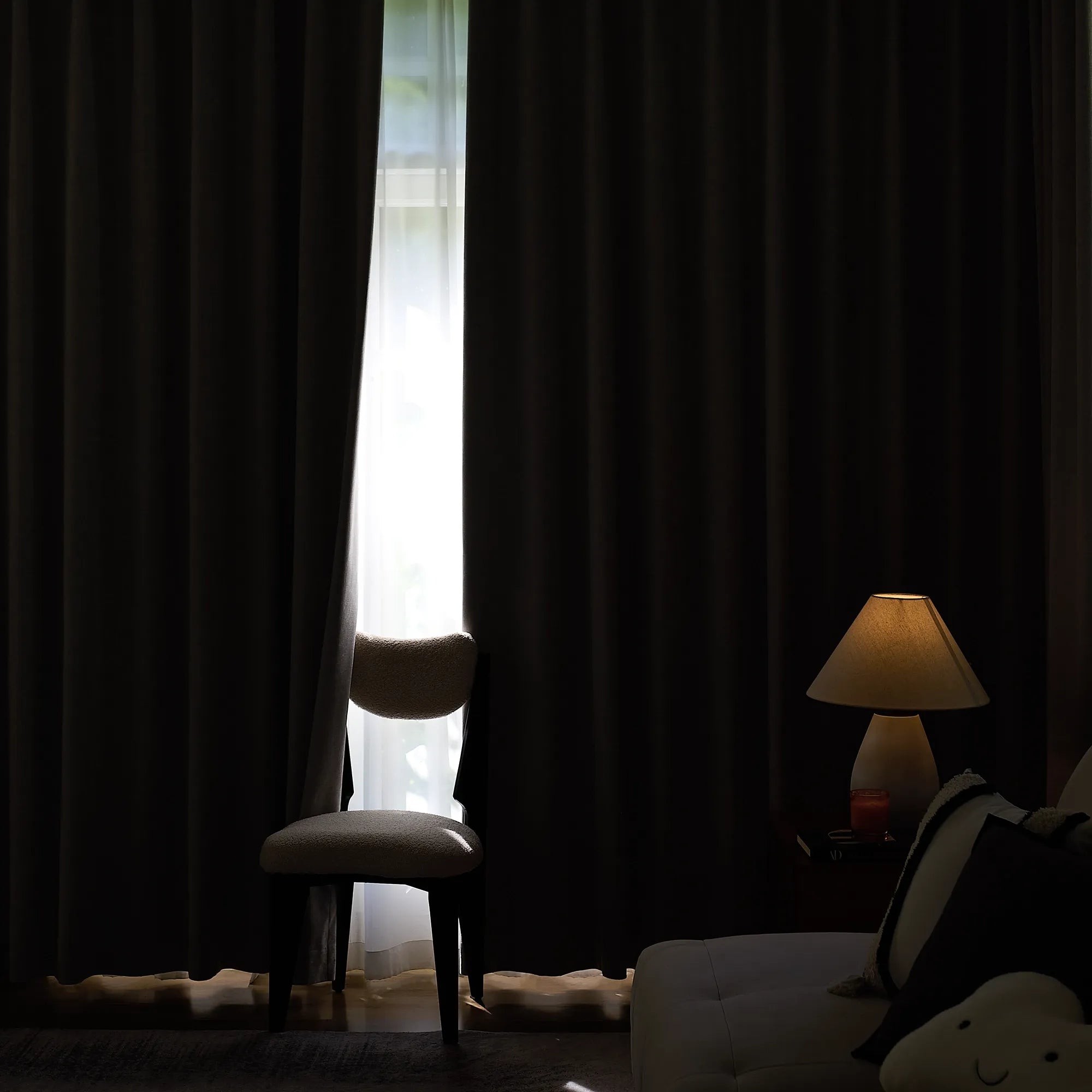 Arlise Gray 100% Blackout Chenille Drapes