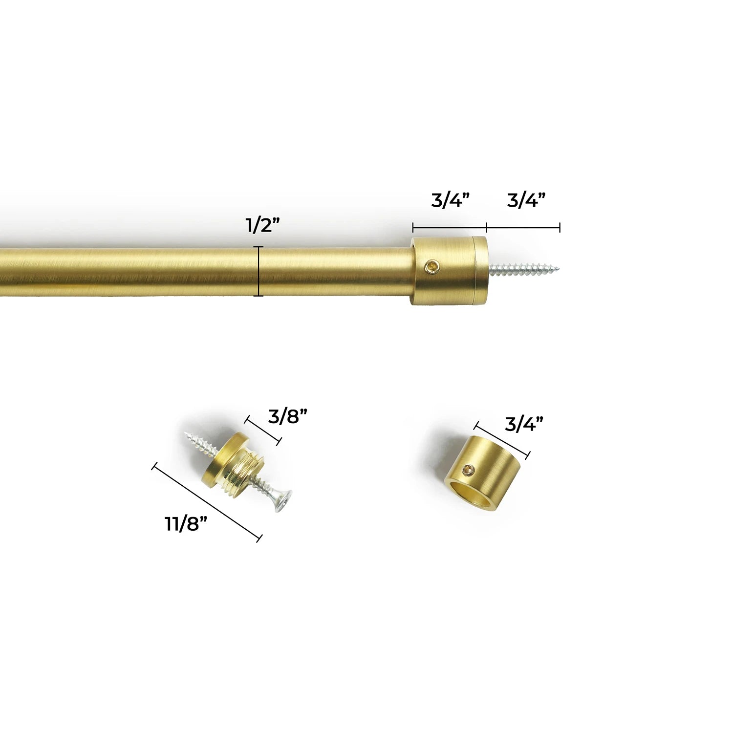 Avelon Custom 1/2" Cafe Curtain Rod, Door Curtain Rod