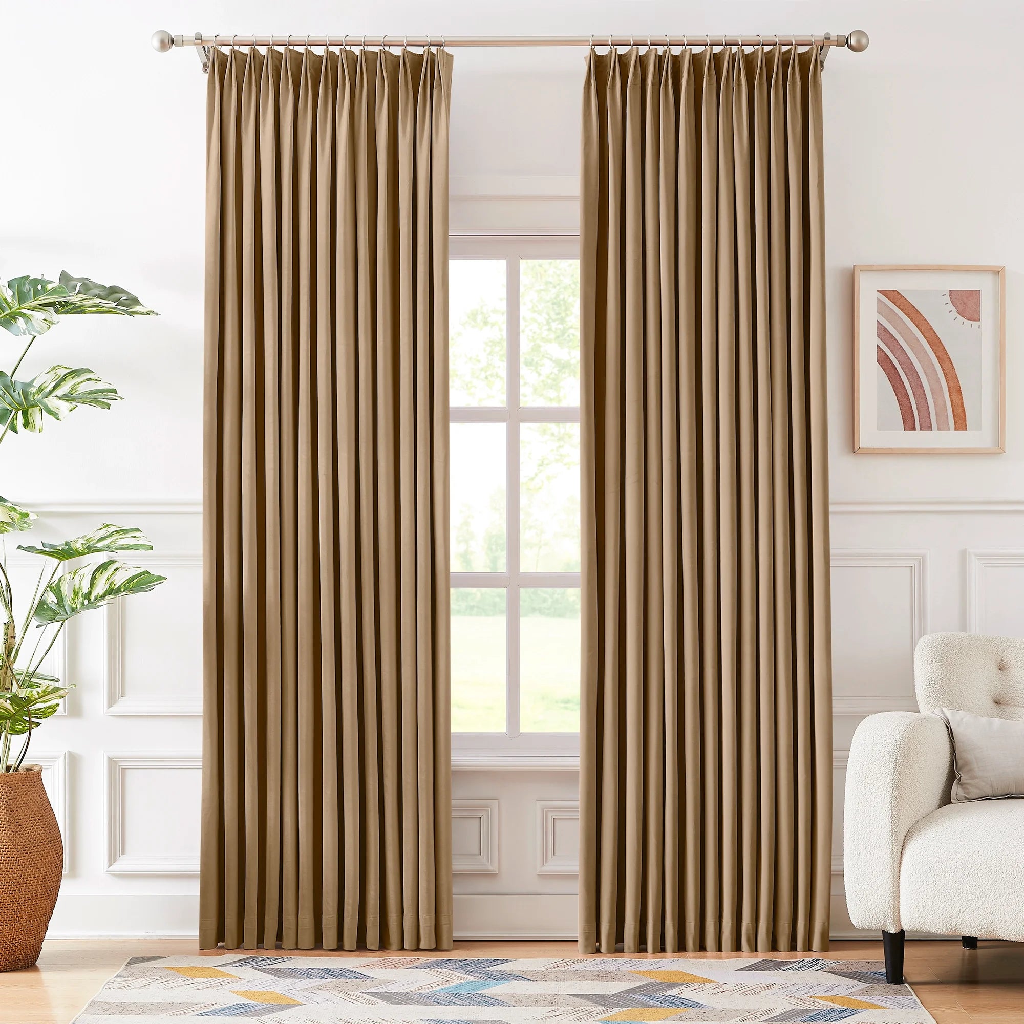 Calista 919-01 crystal velvet blackout curtains, luxurious and understated design for home decor