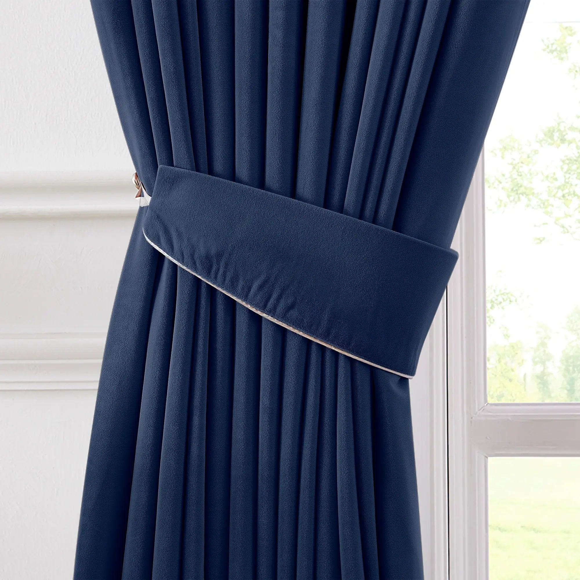 Calista Crystal Velvet Curtains - Luxurious Drapes detail display