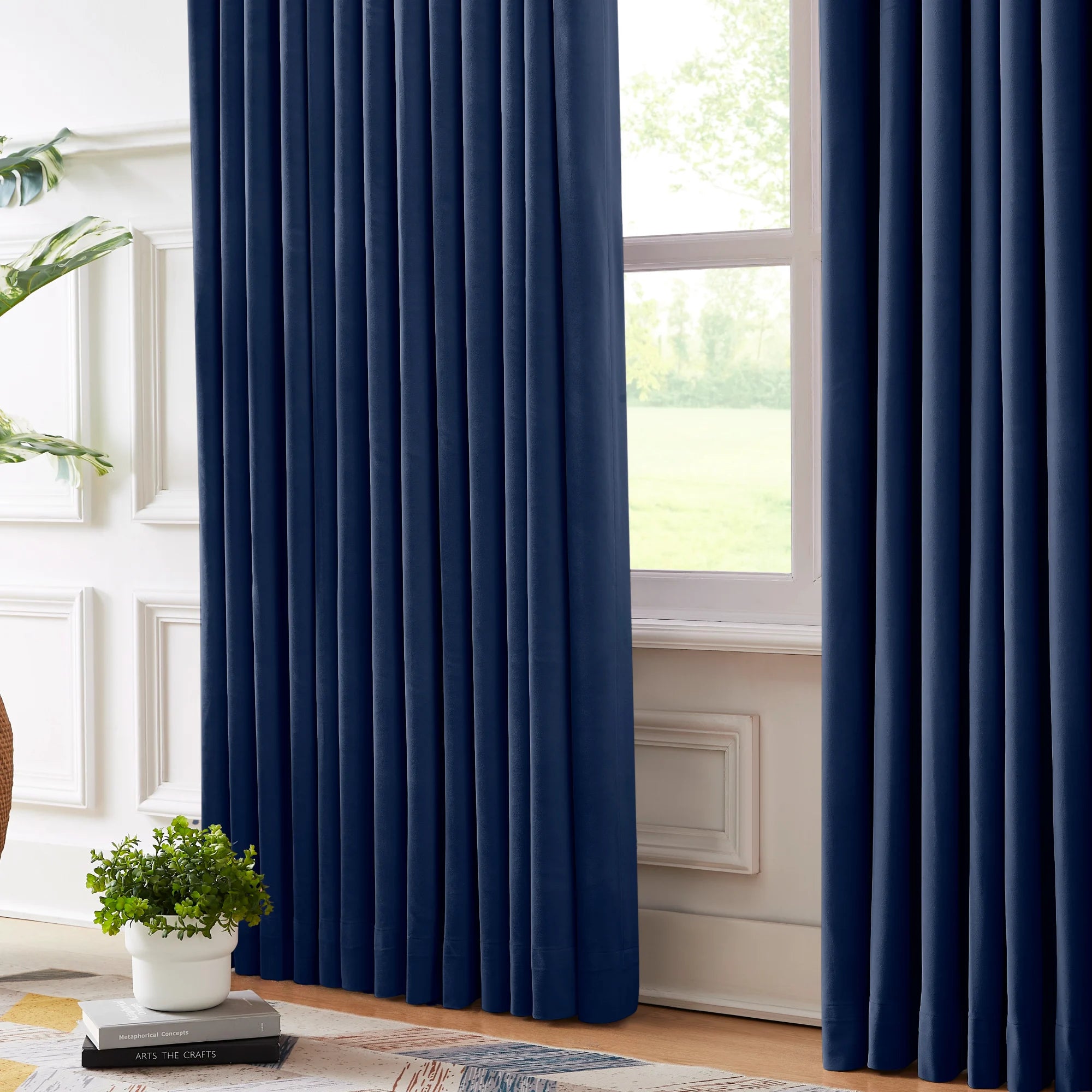 Calista Crystal Velvet Curtains - Luxurious Drapes detail display