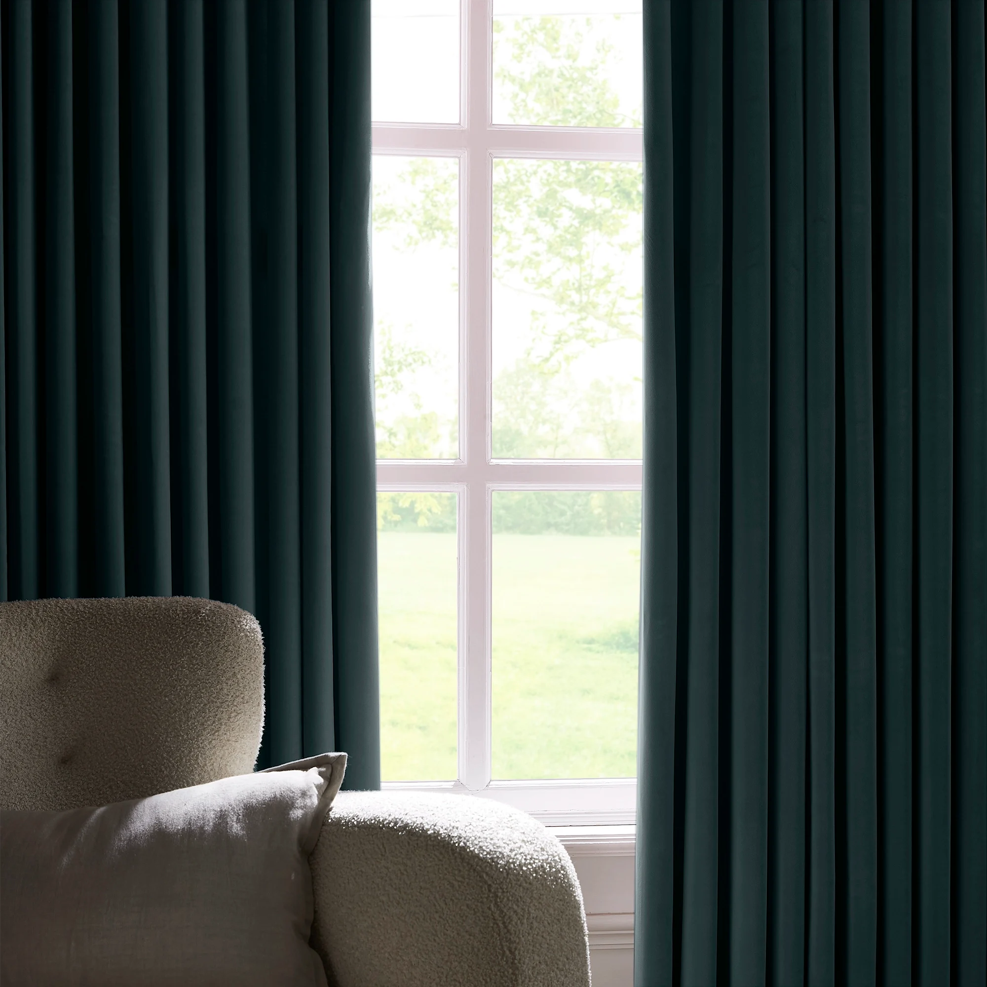 Calista Crystal Velvet Curtains - Luxurious Drapes add a touch of sophistication to your living room with premium texture and elegant visual appeal