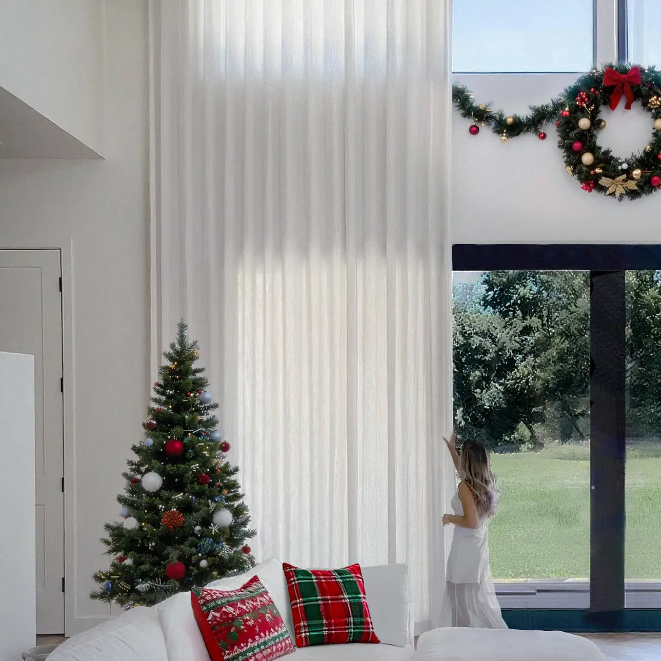 Celina Extra Wide Linen Curtains for Large Windows - Elegant Linen Drapes