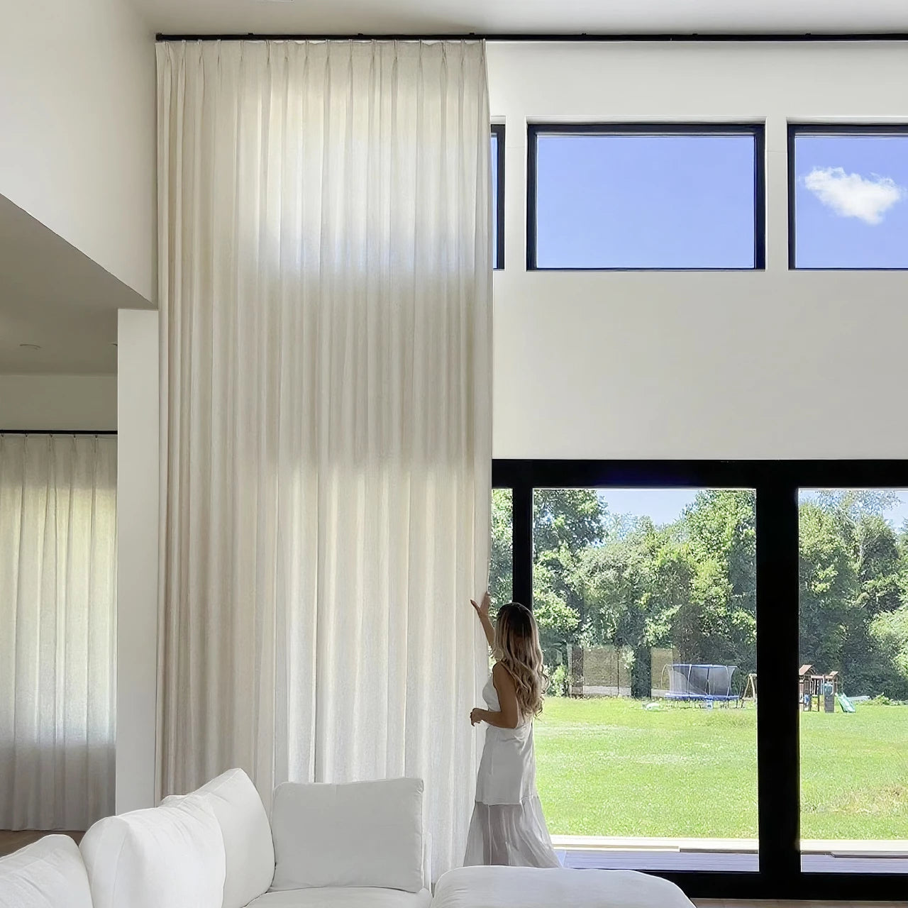 Celina Extra Wide Linen Curtains for Large Windows - Elegant Linen Drapes