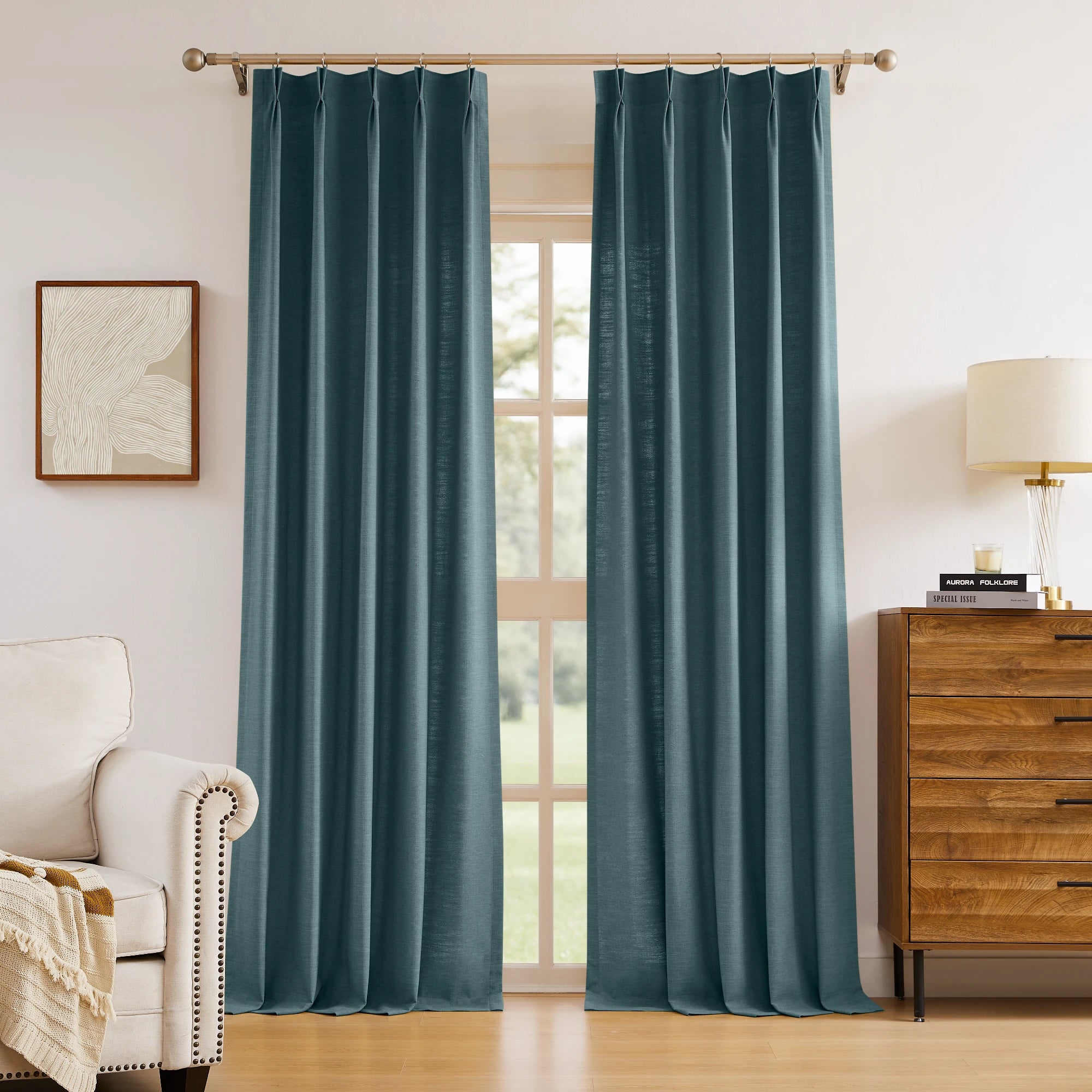 Celina floor-to-ceiling linen curtains 8823-17 showcasing elegant drapes in spacious modern residential interiors