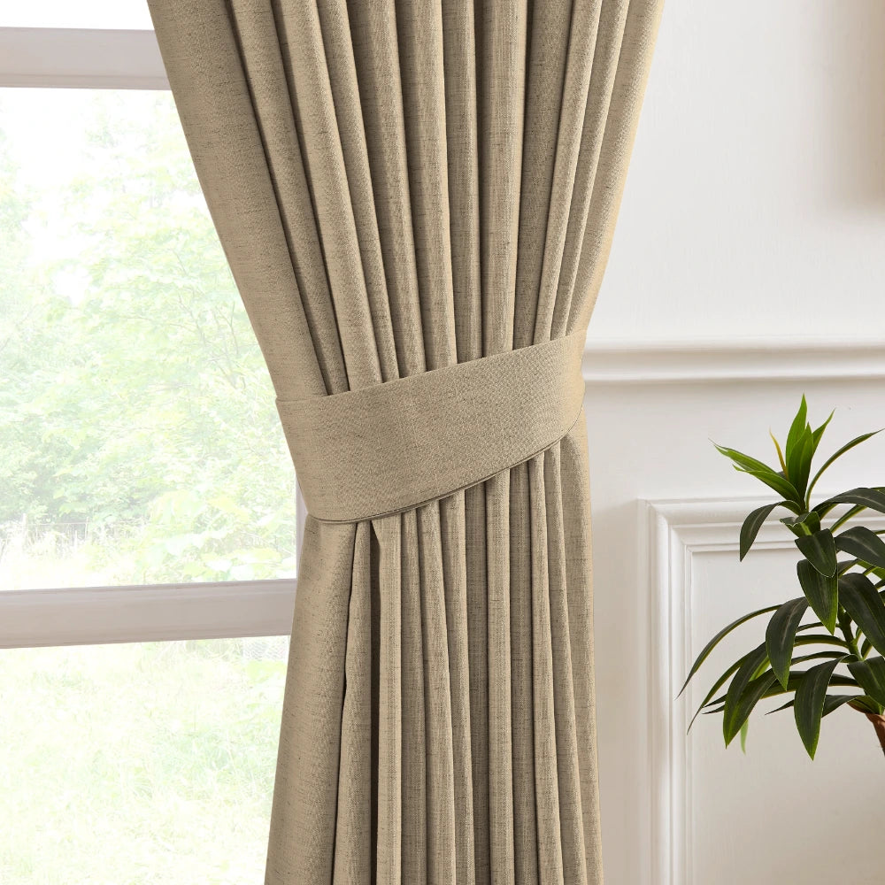 Celina Linen Curtains – Floor-to-Ceiling Ripple Fold 8823-5_scene_5 showcasing elegant floor-to-ceiling ripple fold linen curtains in modern home interior
