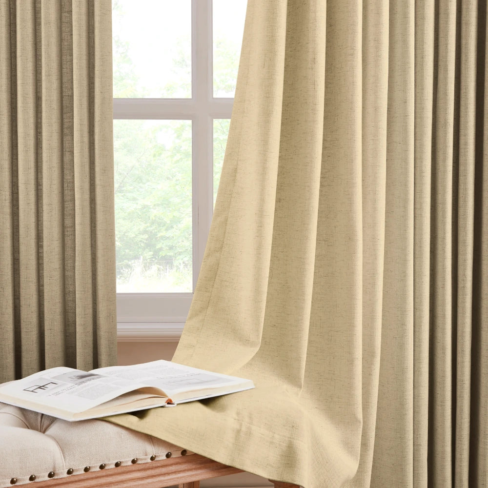 Celina Linen Curtains – Floor-to-Ceiling Ripple Fold 8823-5_scene_6 showcasing elegant floor-to-ceiling ripple fold linen curtains in modern home interior