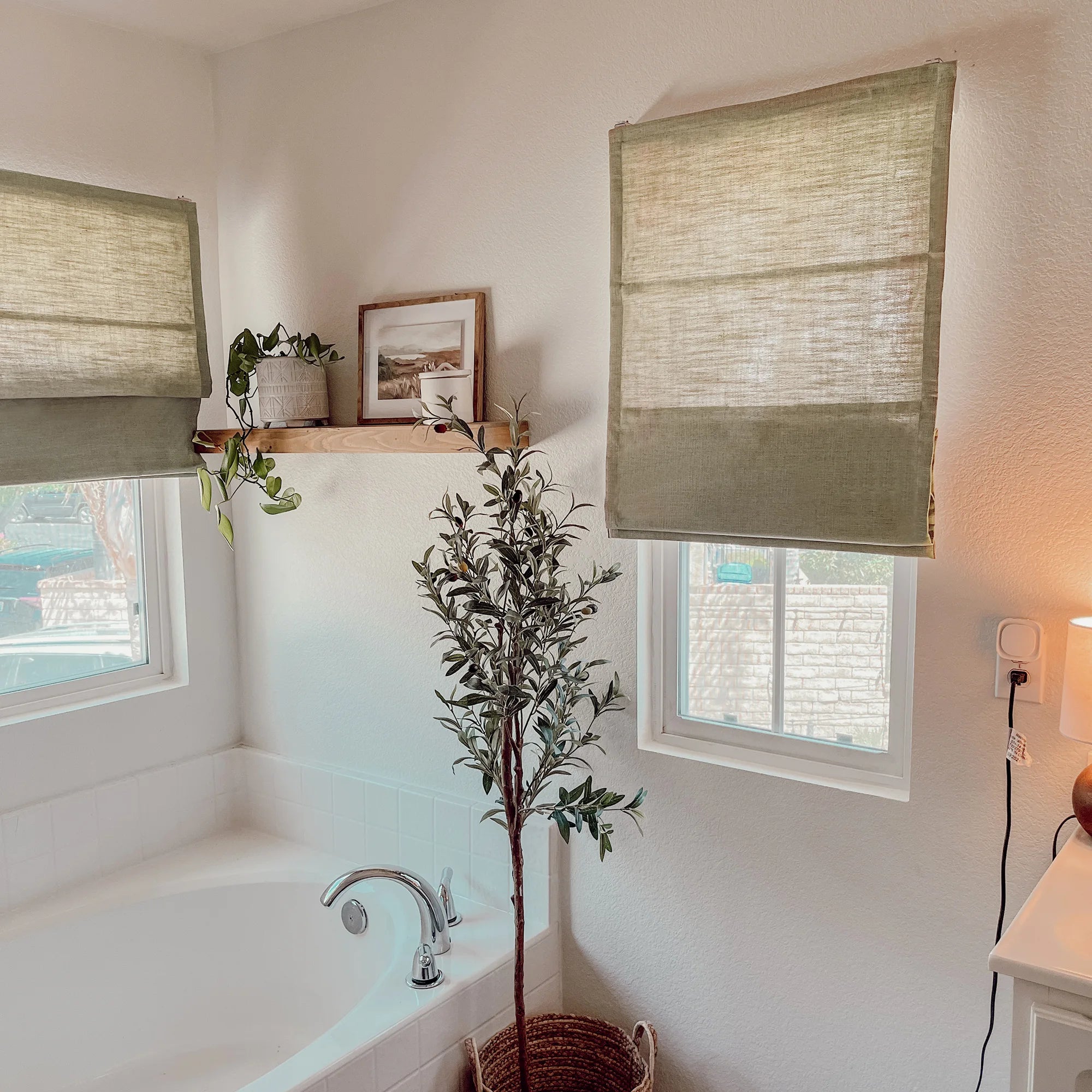 Celina Khaki Linen Curtains for Roman Shades for Sophisticated Light Control