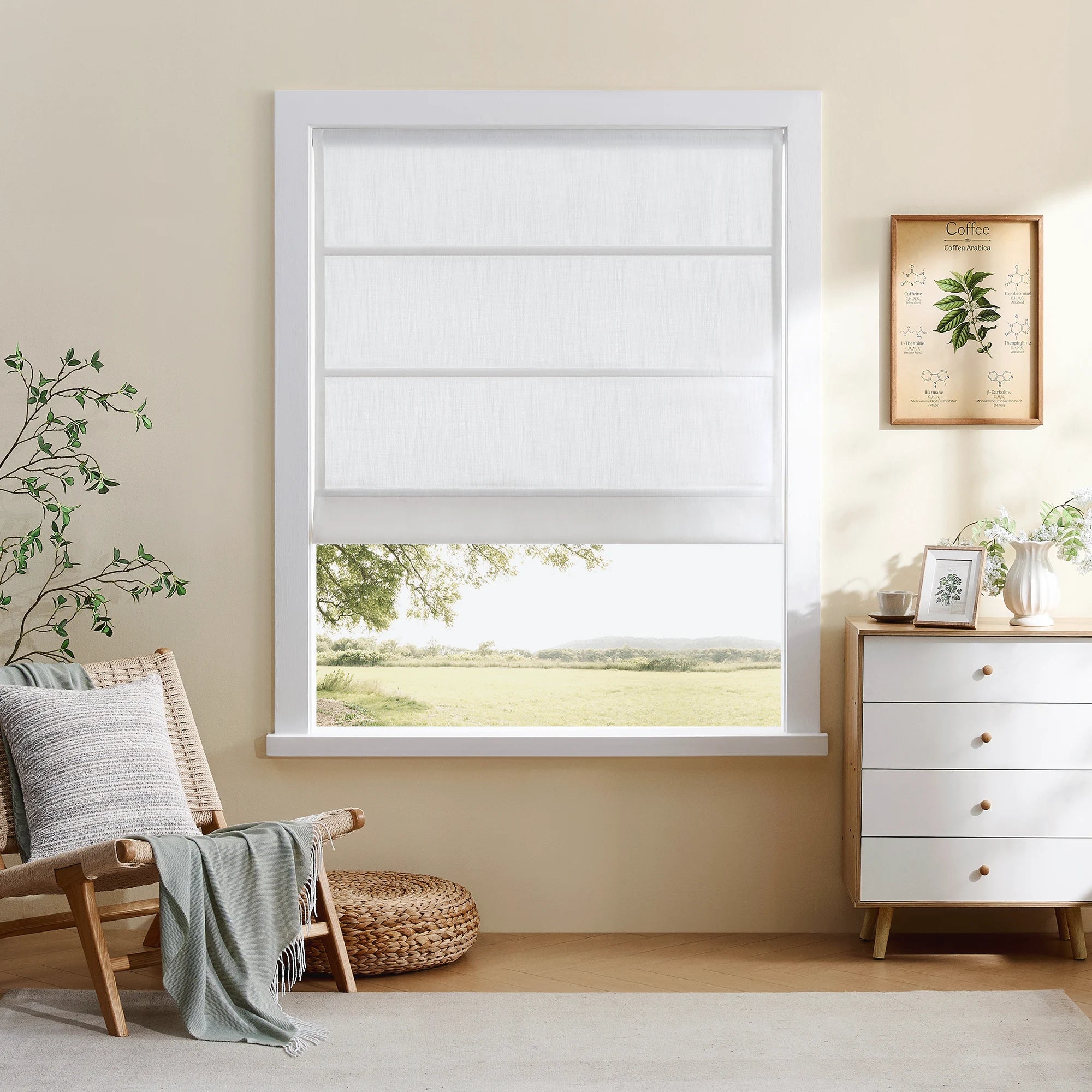 Celina 8823-0_scene_1 roman shades – elegant pleated drapes for kids room, showing clean pleated design and soft window decor