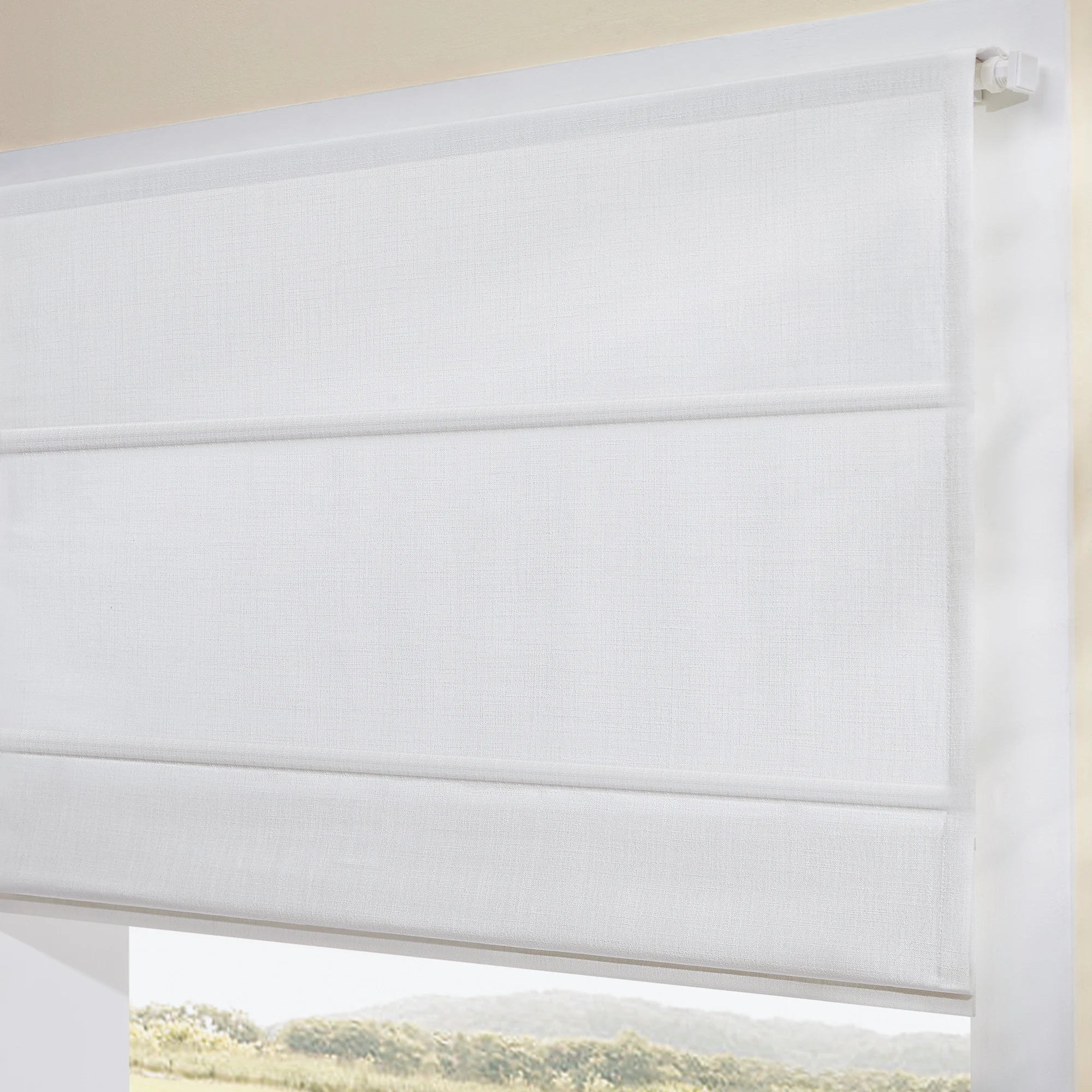 Celina 8823-0 elegant pleated Roman shades view 6 showcasing the sophisticated fabric drapes for home interior settings