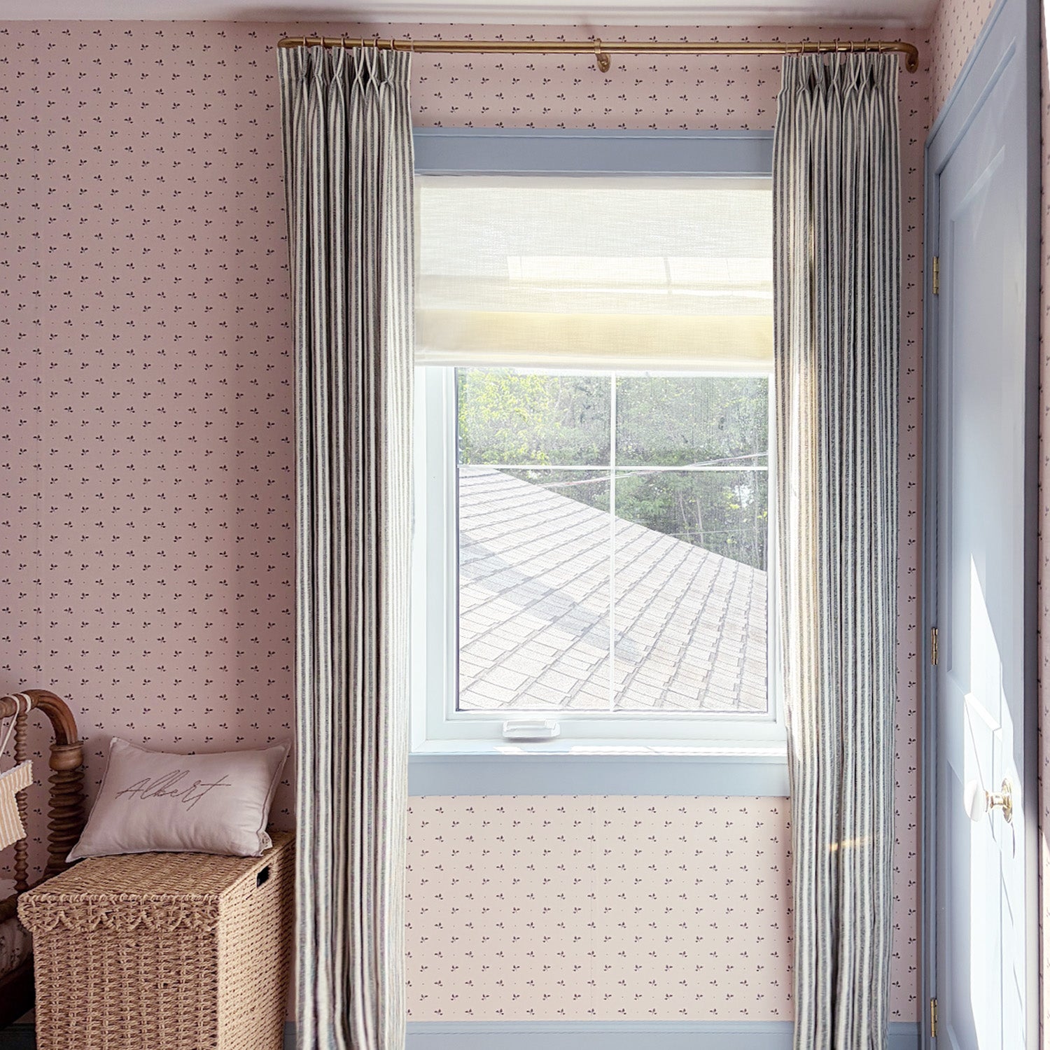 Clarissea Linen Fine Stripe Jacquard Light Filtering Drapery