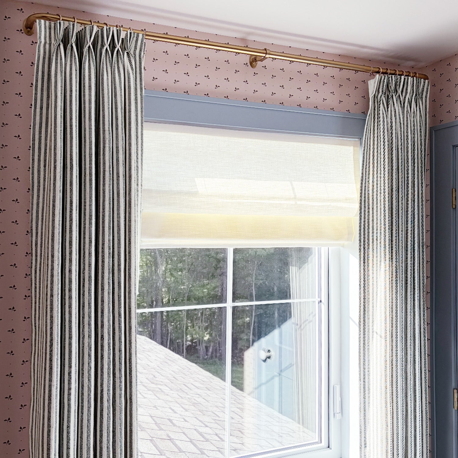 Clarissea Linen Fine Stripe Jacquard Light Filtering Drapery