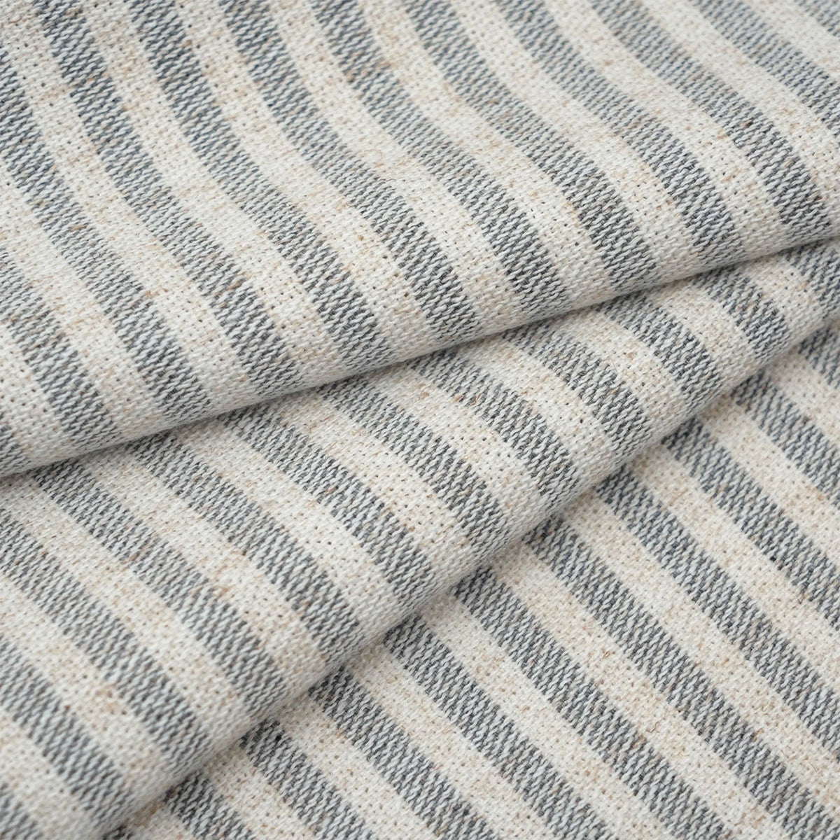 Clarissea Smart Motorized Linen Fine Stripe Roman Shades