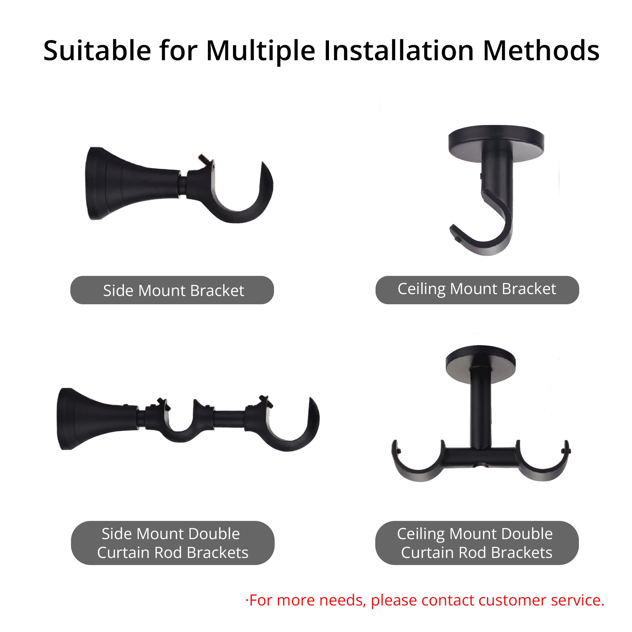 Collins Double Curtain Rod Brackets