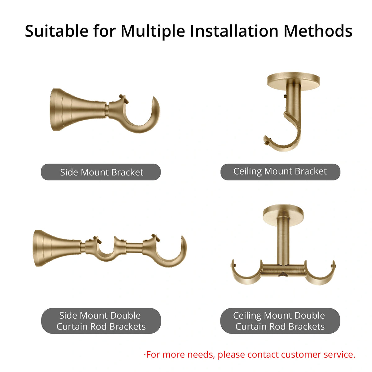 Collins Single Curtain Rod Brackets