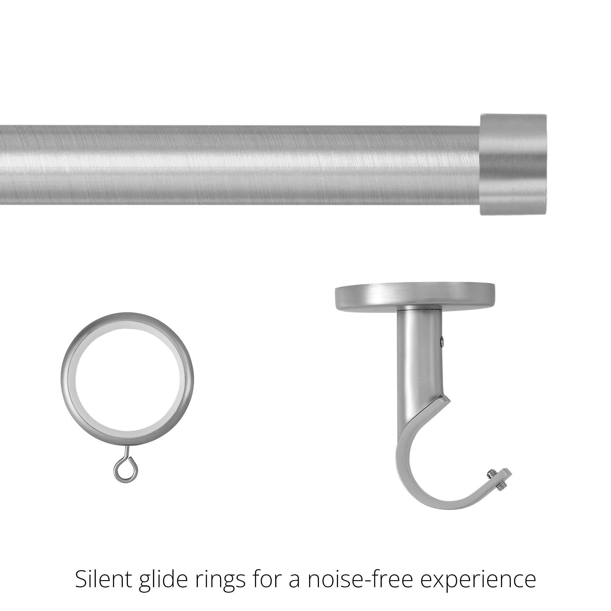 Darian Single Custom Traverse Curtain Rod, smooth horizontal movement and effortless operation