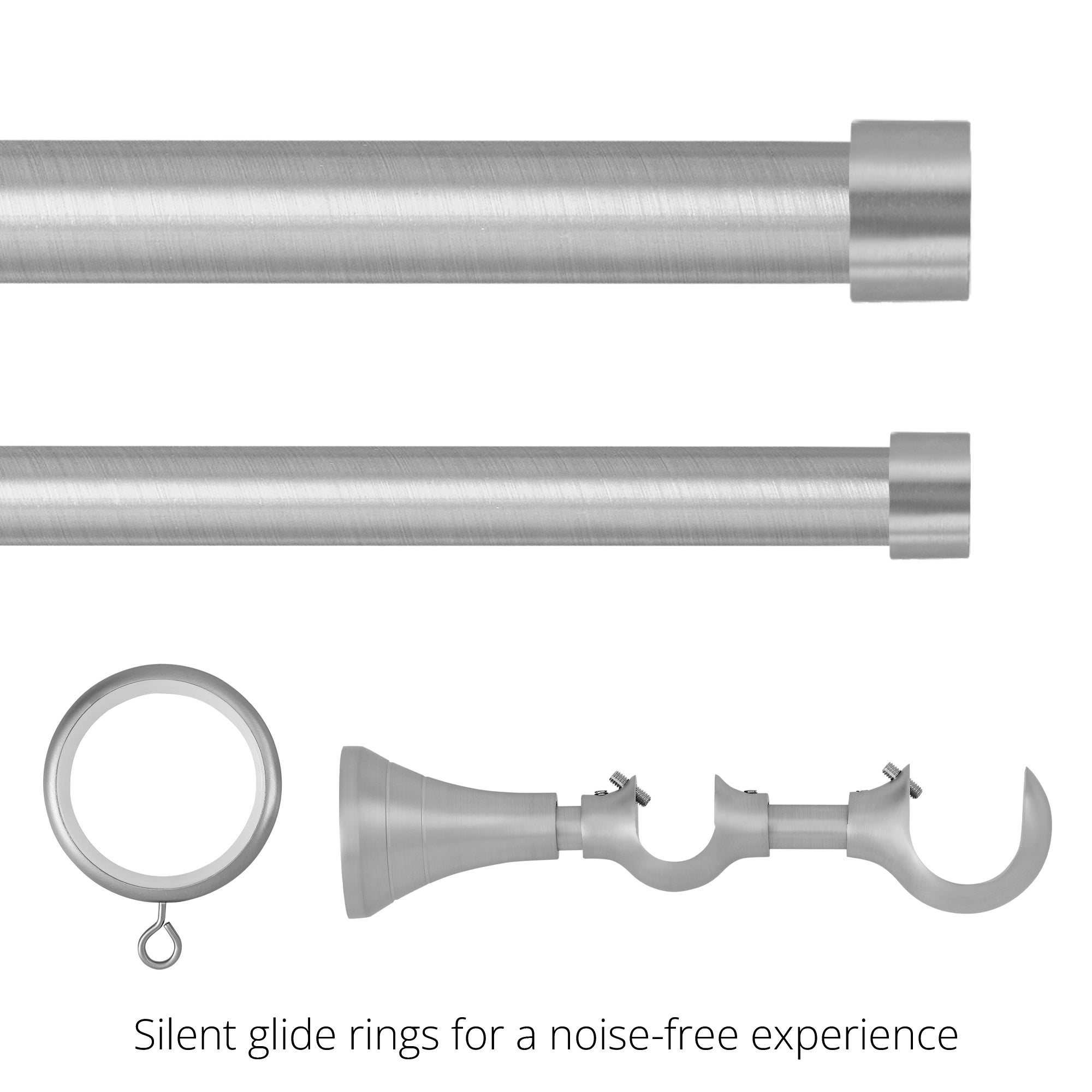 Darian Single Custom Traverse Curtain Rod, smooth horizontal movement and effortless operation