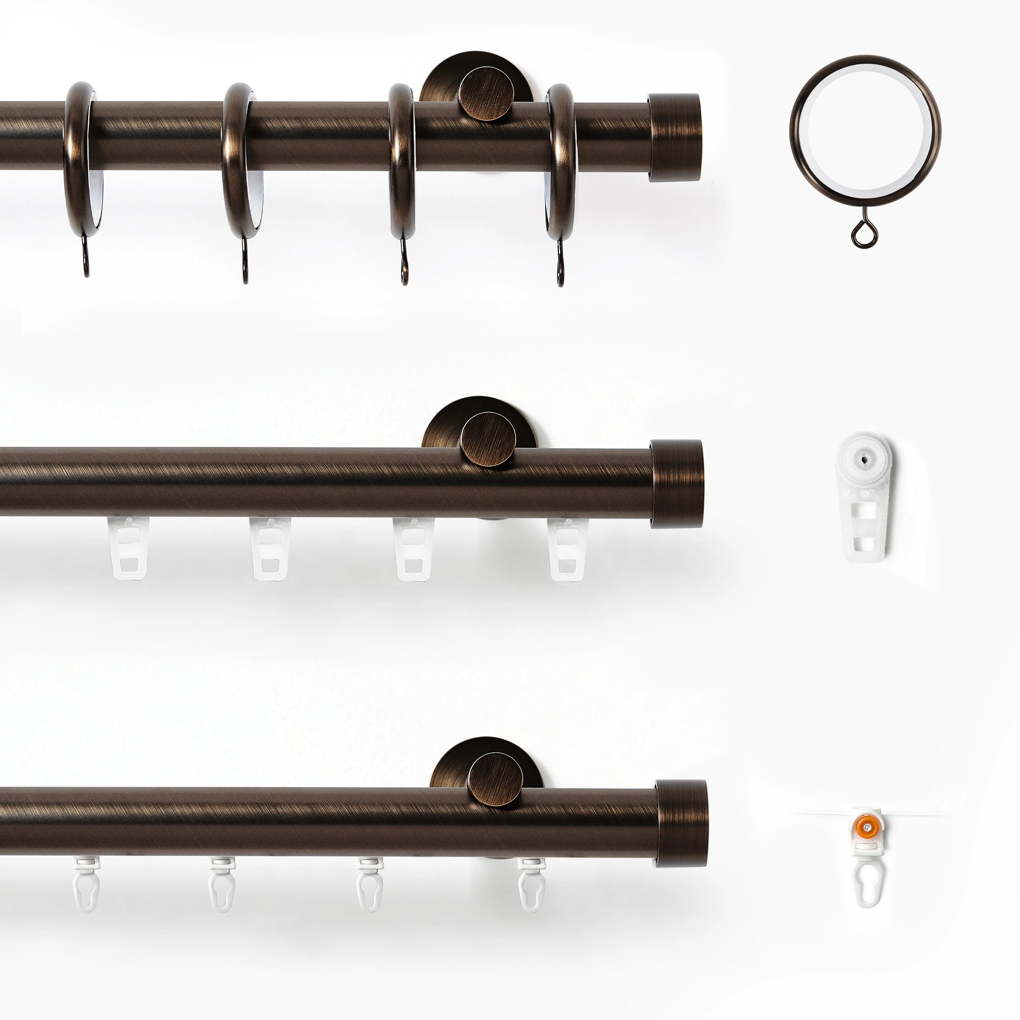 Darian Single Custom Traverse Curtain Rod, smooth horizontal movement and effortless operation