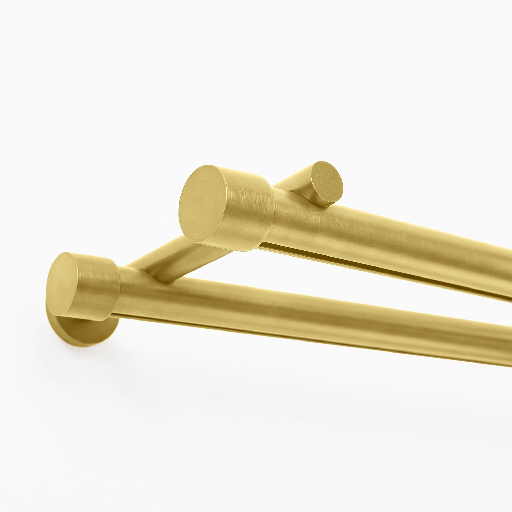 Darian Single Custom Traverse Curtain Rod in Antique Bronze finish showing floor plan view of rod with connector usage demonstration