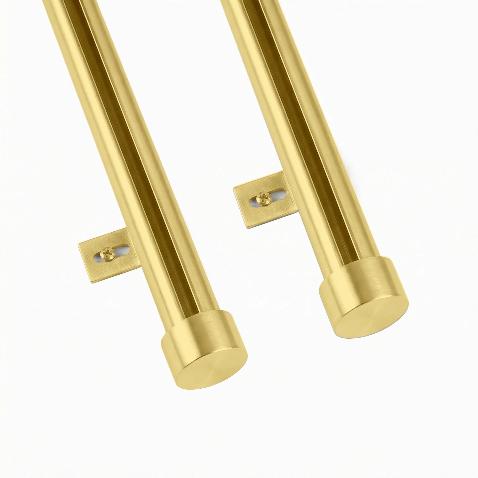 Darian Single Custom Traverse Curtain Rod in Antique Bronze finish showing floor plan view of rod with connector usage demonstration