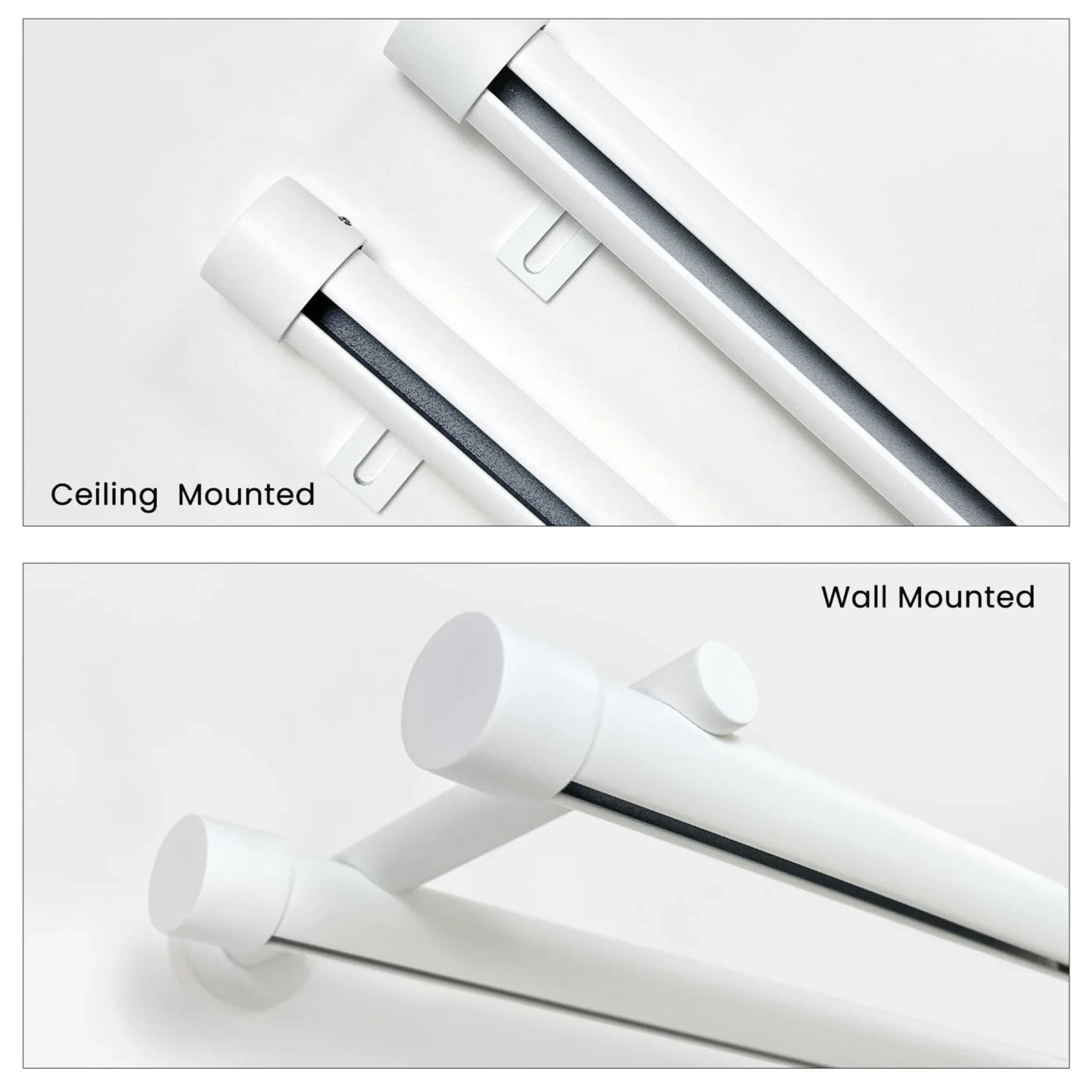 Darian double custom traverse curtain rod , detailed view showcasing the curtain rod in a functional home setting