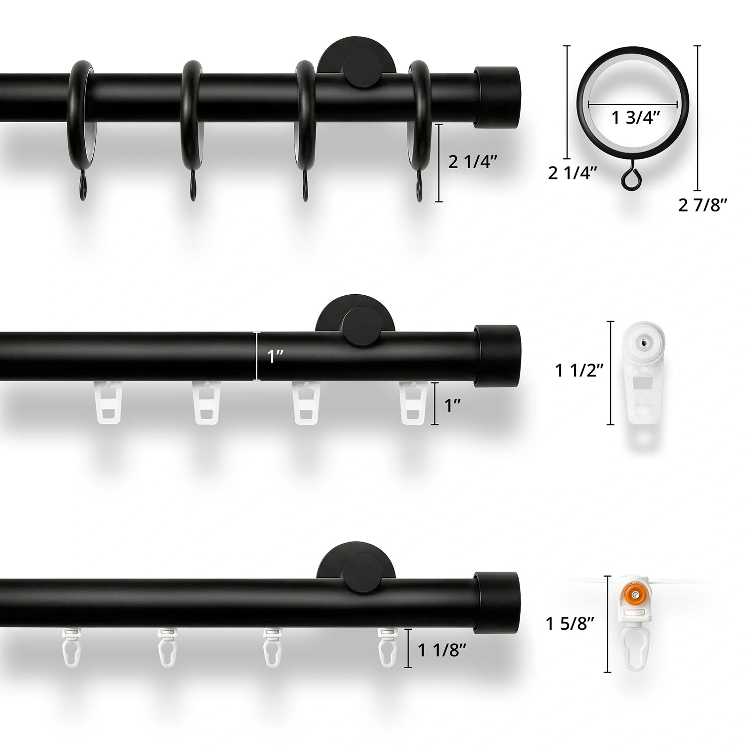 Darian Single Custom Traverse Curtain Rod
