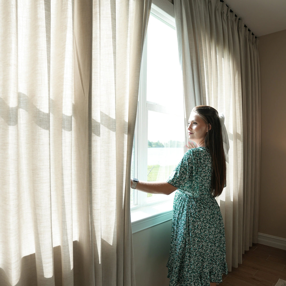 Delsia Linen-Rich Light Filtering Curtains – Natural Slub Texture Drapes for Living Room & Bedroom