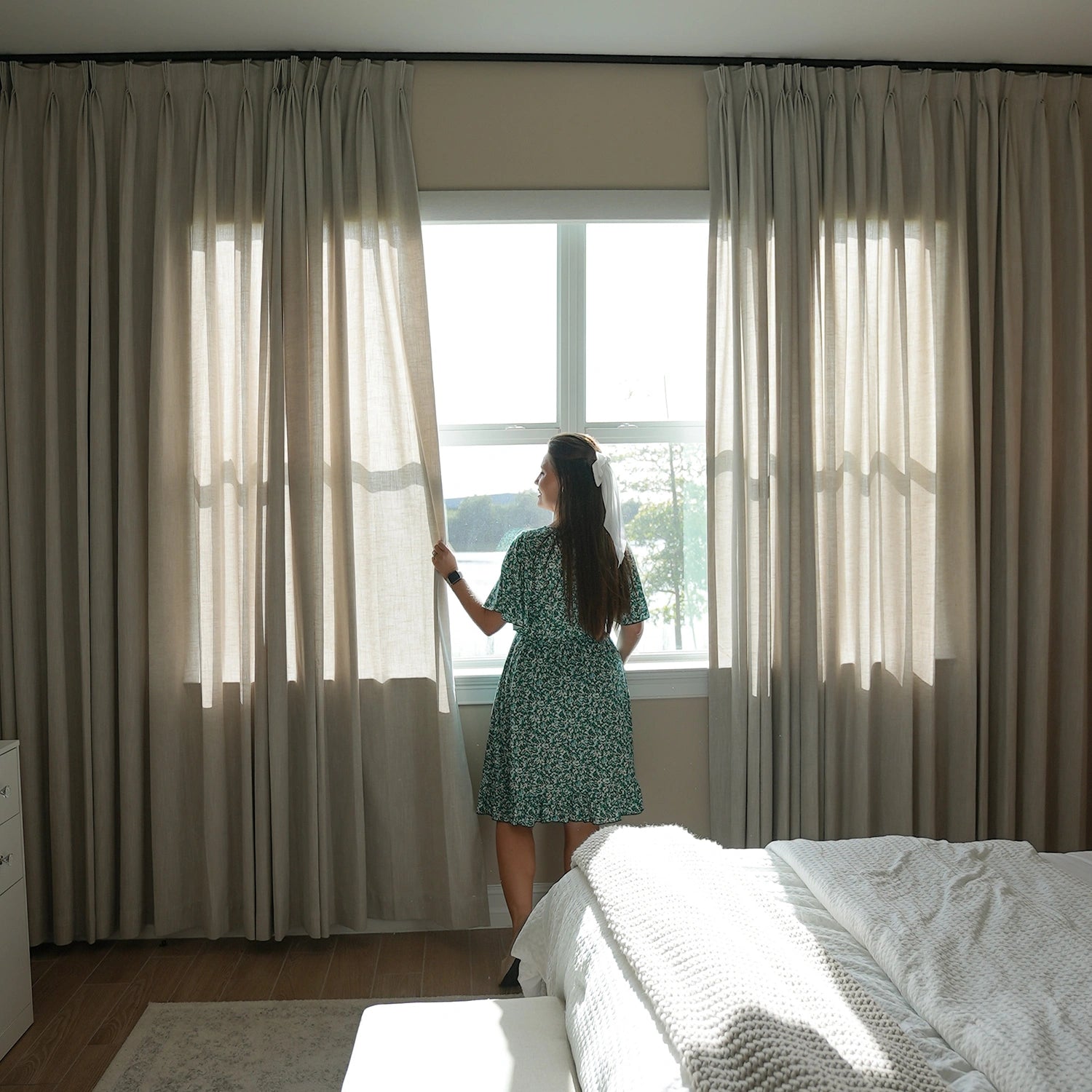 Delsia Linen-Rich Light Filtering Curtains – Natural Slub Texture Drapes for Living Room & Bedroom