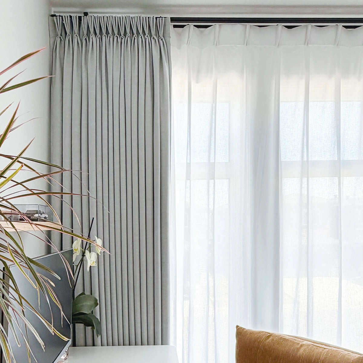 Delsia Linen-Rich Light Filtering Curtains – Natural Slub Texture Drapes for Living Room & Bedroom