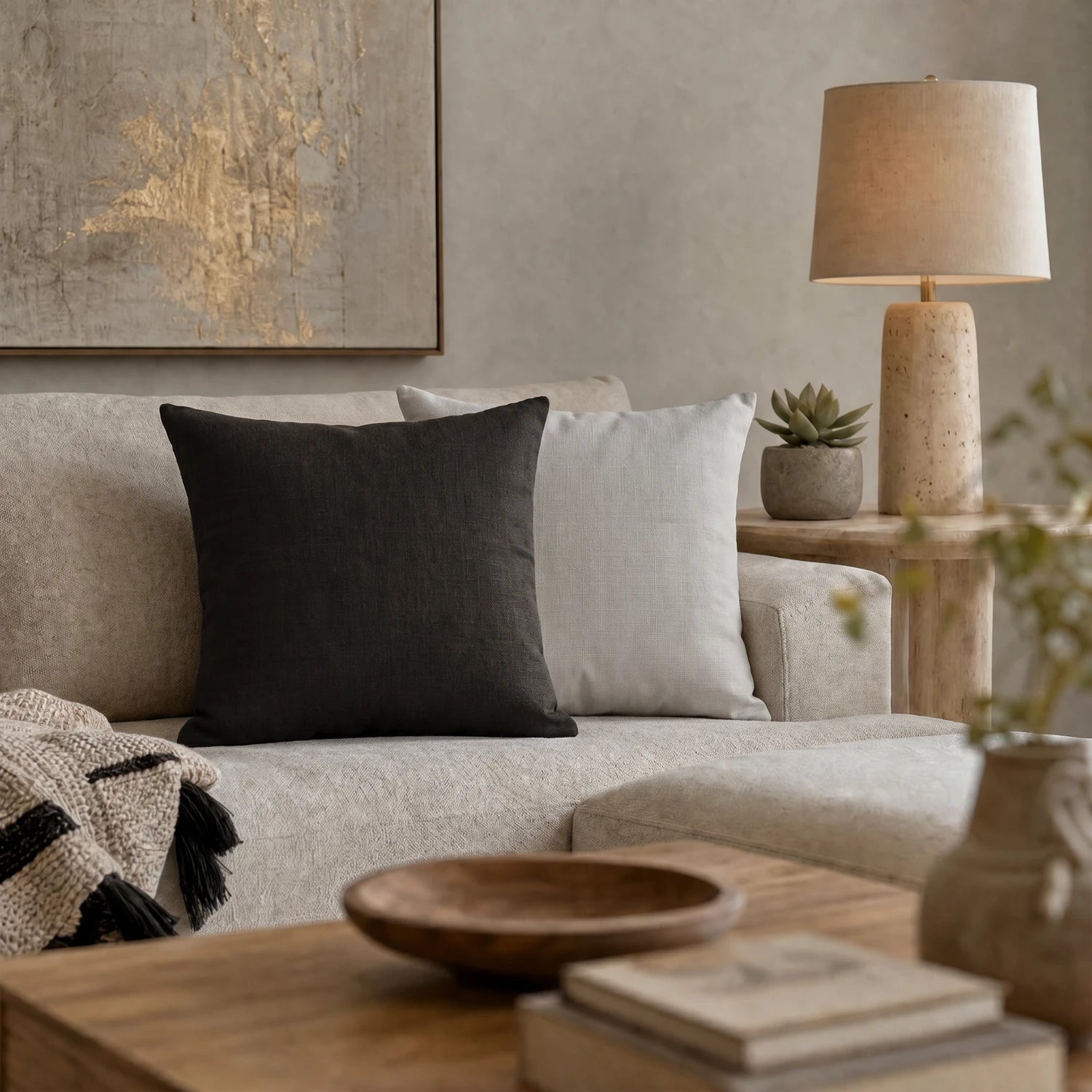 Elara Linen Blend Pillow Cover