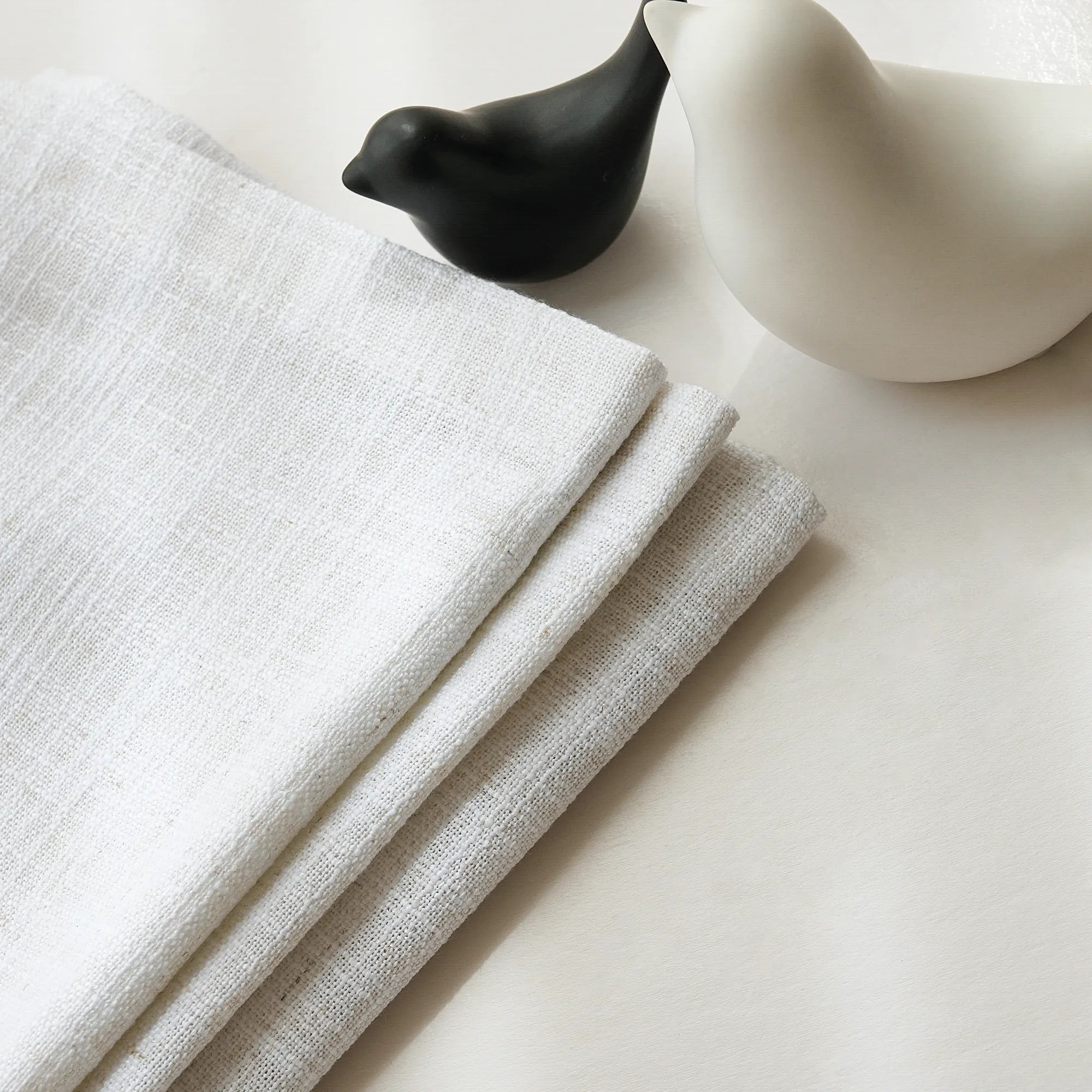 Freshine Elara Off-White Roman Shades for Elegant Linen-Blend Drapes with Superior Light Control and Privacy