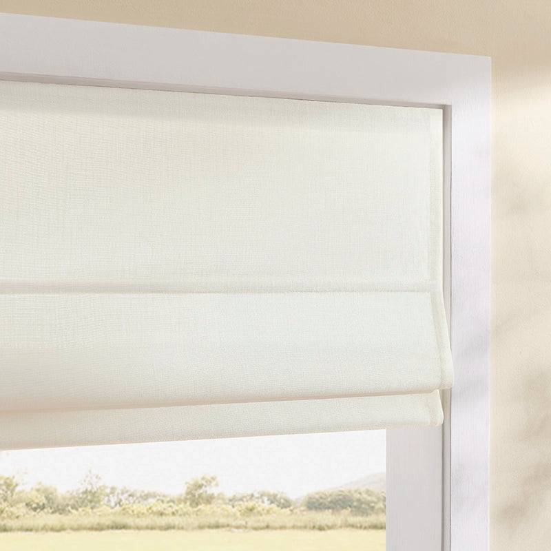 Elara elegant linen-blend roman shades model 89850-0 scene 4 showcasing window drape design