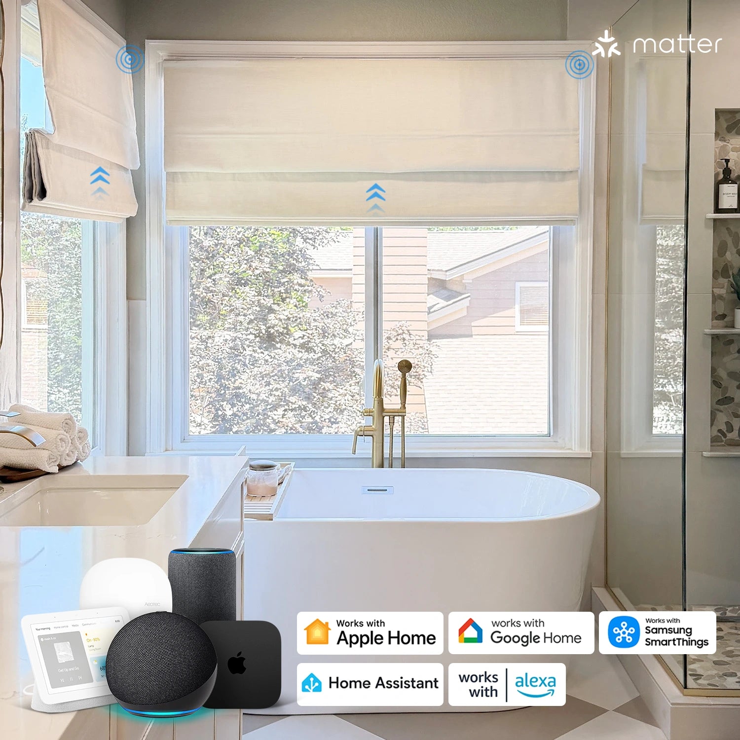 Elowen Smart Motorized Heavyweight Roman Shades