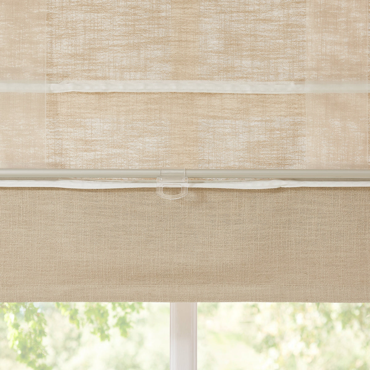 Emilia Textured Cotton Roman Shades: Image 1908-4_scene_4 shows the textured cotton roman shade with elegant folds and soft light filtering.