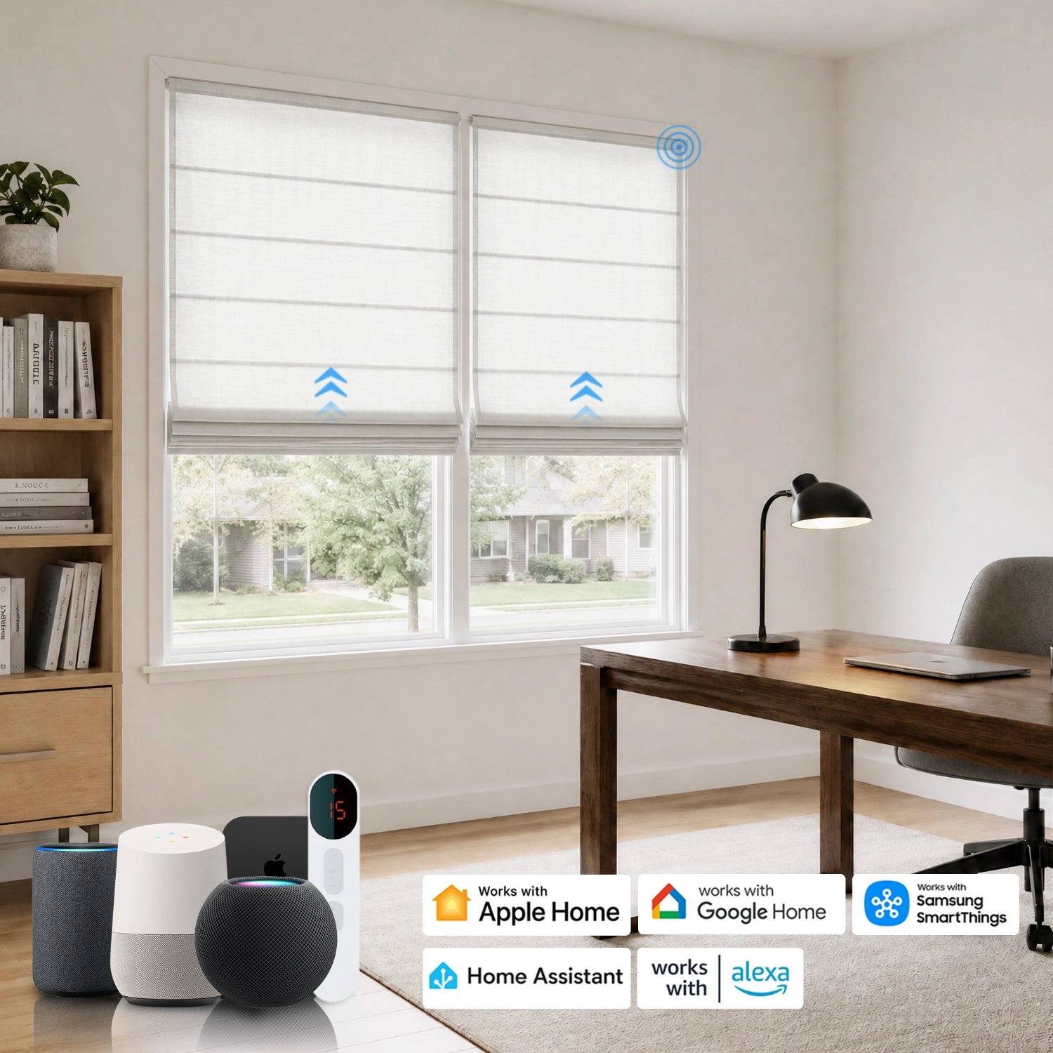 Emilia Smart Motorized Cotton Roman Shades