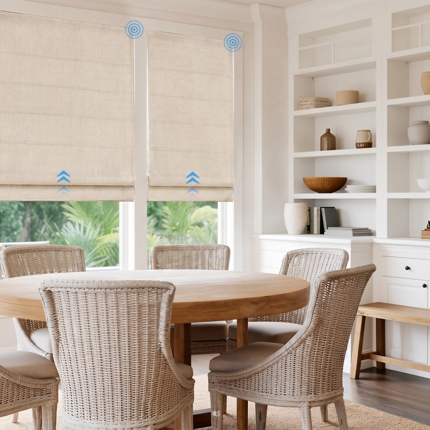 Esmira Smart Motorized Cotton Linen Roman Shades