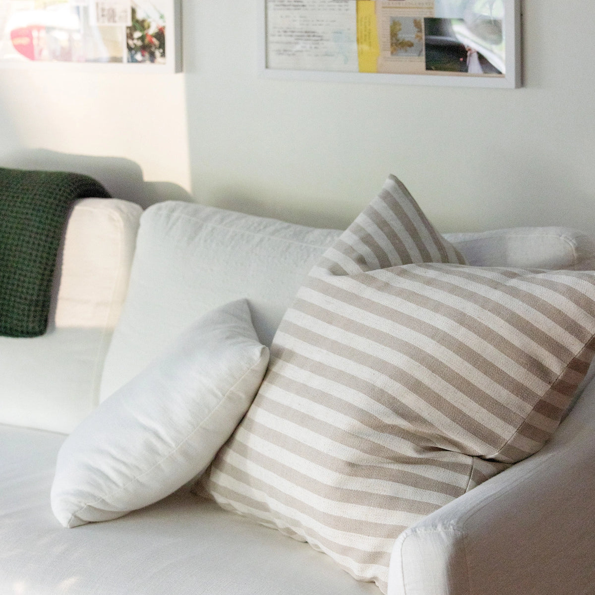 Evelora Linen Blend Striped Jacquard Pillow Cover