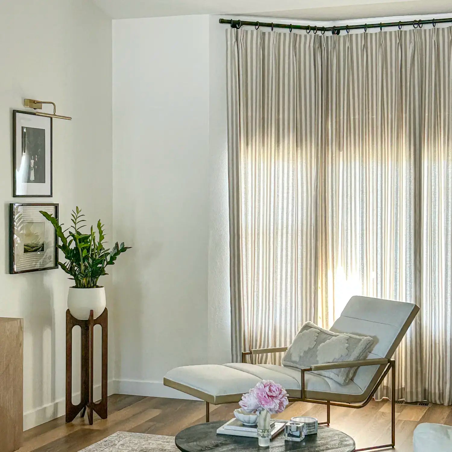 Evelora Linen Striped Jacquard Light Filtering Drapery