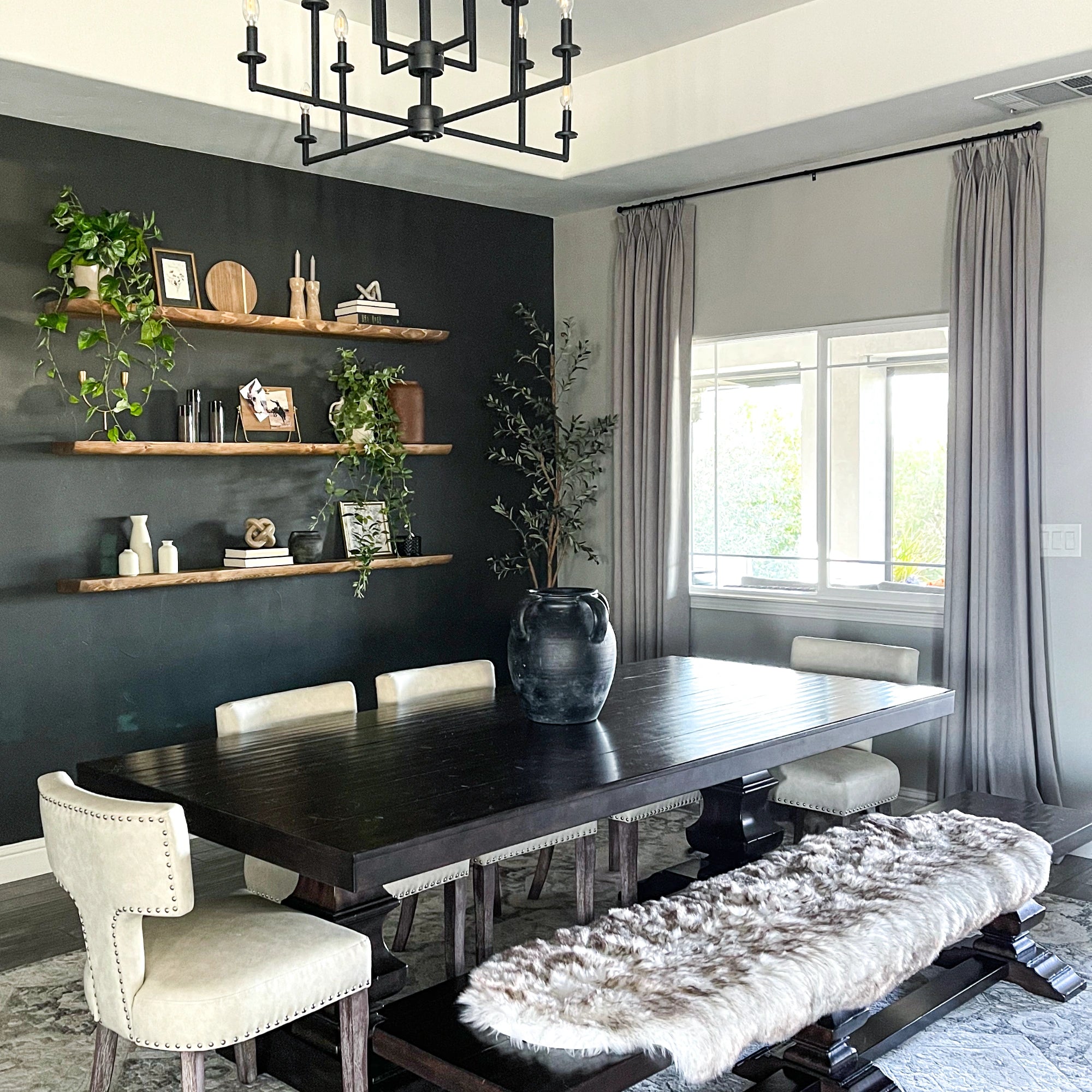 Faye 8011-14-1 100% blackout drapery highlighting superior light control and elegant drape
