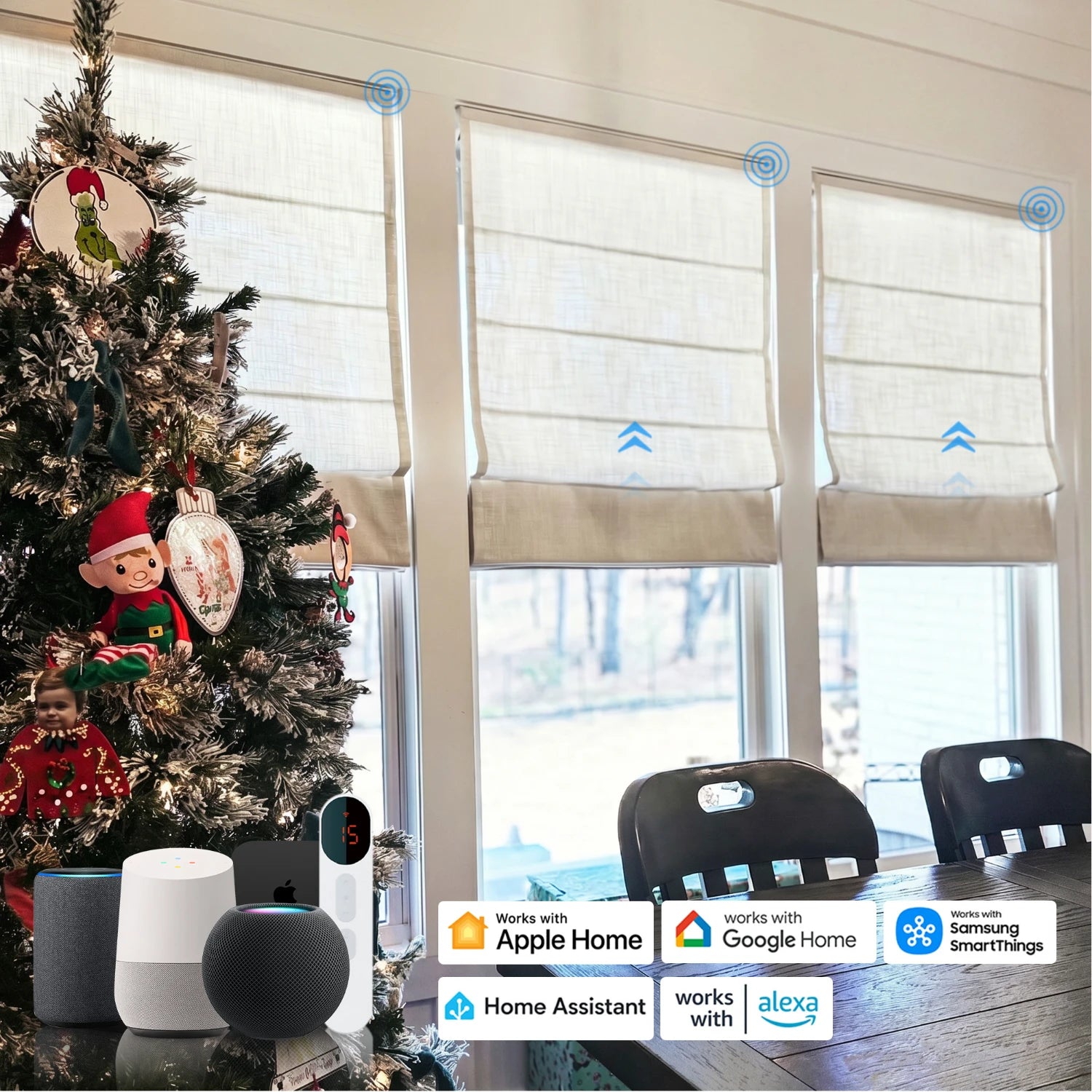 Fiora Smart Motorized Cotton Roman Shades