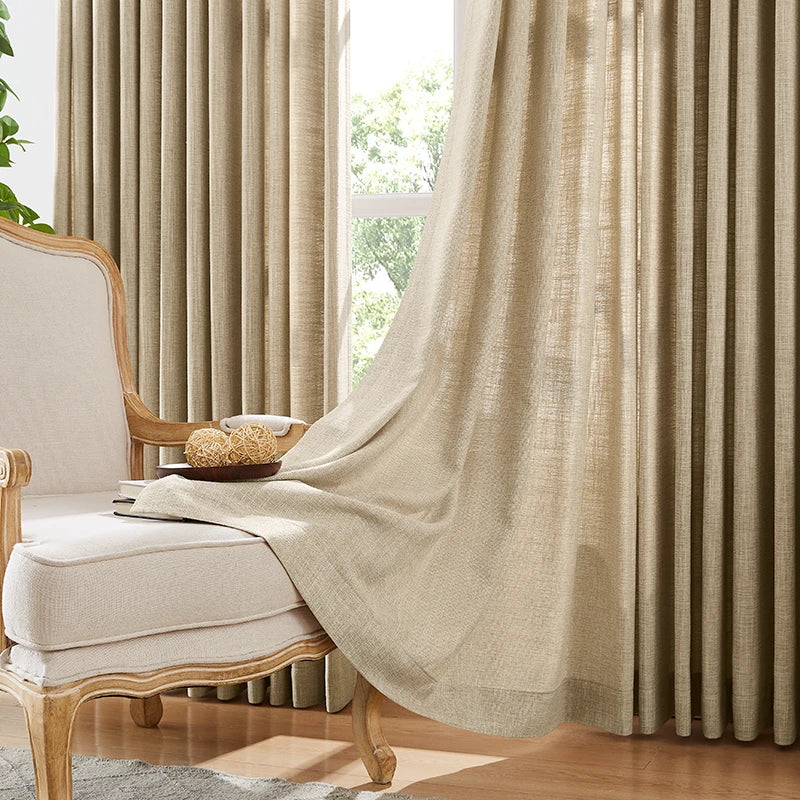 Freshine Fiora Cotton Blend Linen Look Curtains for Elegant and Light-Blocking Drapes in Every Room