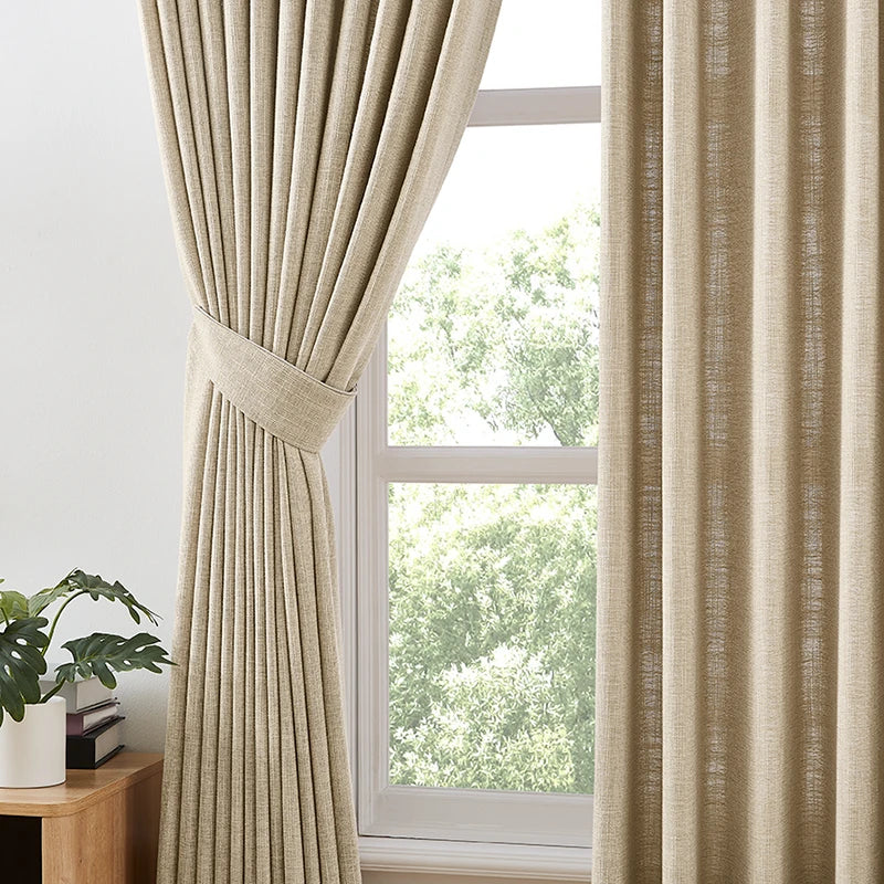 Freshine Fiora Cotton Blend Linen Look Curtains for Elegant and Light-Blocking Drapes in Every Room