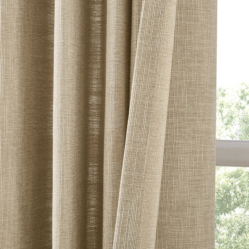 Freshine Fiora Cotton Blend Linen Look Curtains for Elegant and Light-Blocking Drapes in Every Room