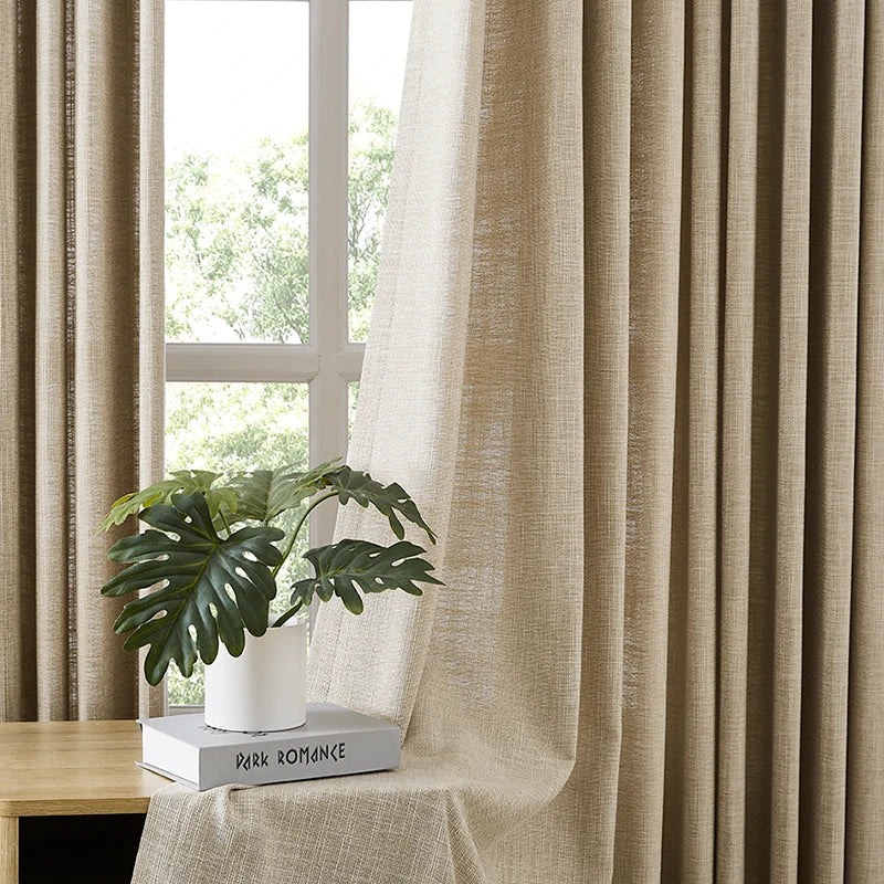 Freshine Fiora Cotton Blend Linen Look Curtains for Elegant and Light-Blocking Drapes in Every Room