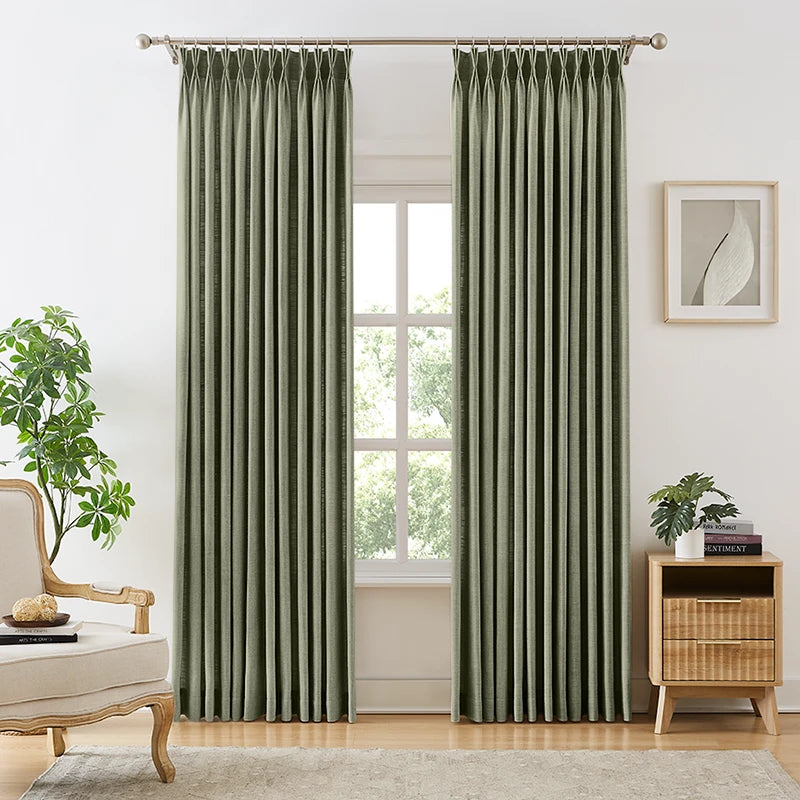 Freshine Fiora Cotton Blend Linen Look Curtains for Elegant and Light-Blocking Drapes in Every Room