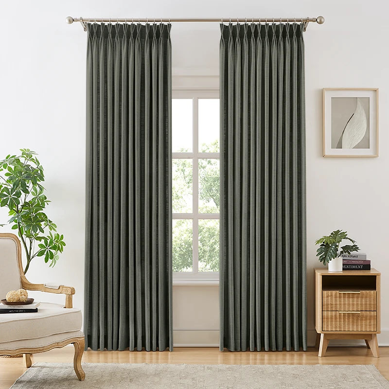 Freshine Fiora Cotton Blend Linen Look Curtains for Elegant and Light-Blocking Drapes in Every Room