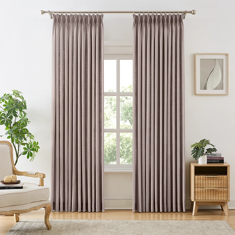 Freshine Fiora Cotton Blend Linen Look Curtains for Elegant and Light-Blocking Drapes in Every Room