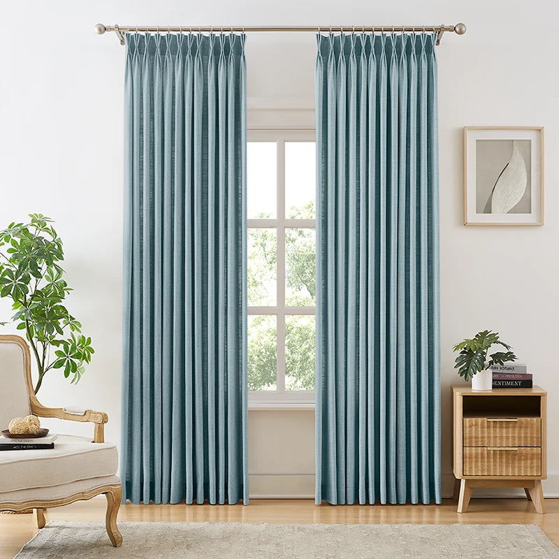 Freshine Fiora Cotton Blend Linen Look Curtains for Elegant and Light-Blocking Drapes in Every Room